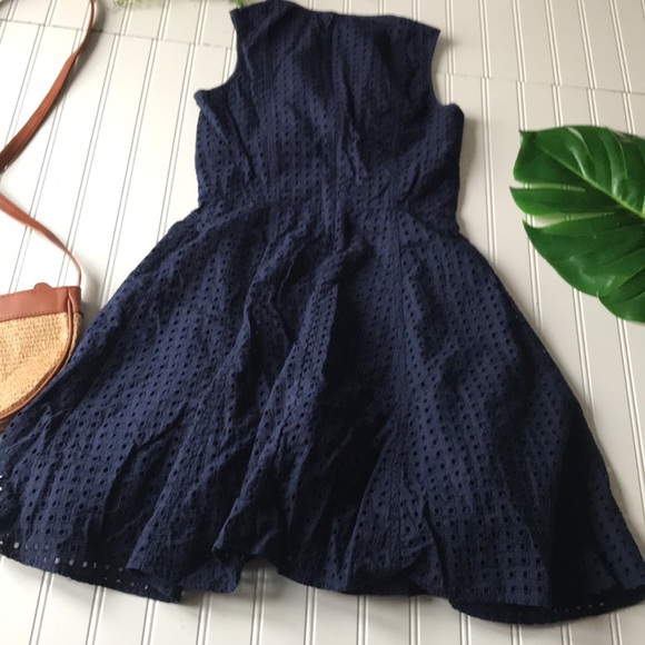 Cynthia rowley eyelet sleeveless blue dress - Picture 7 of 10